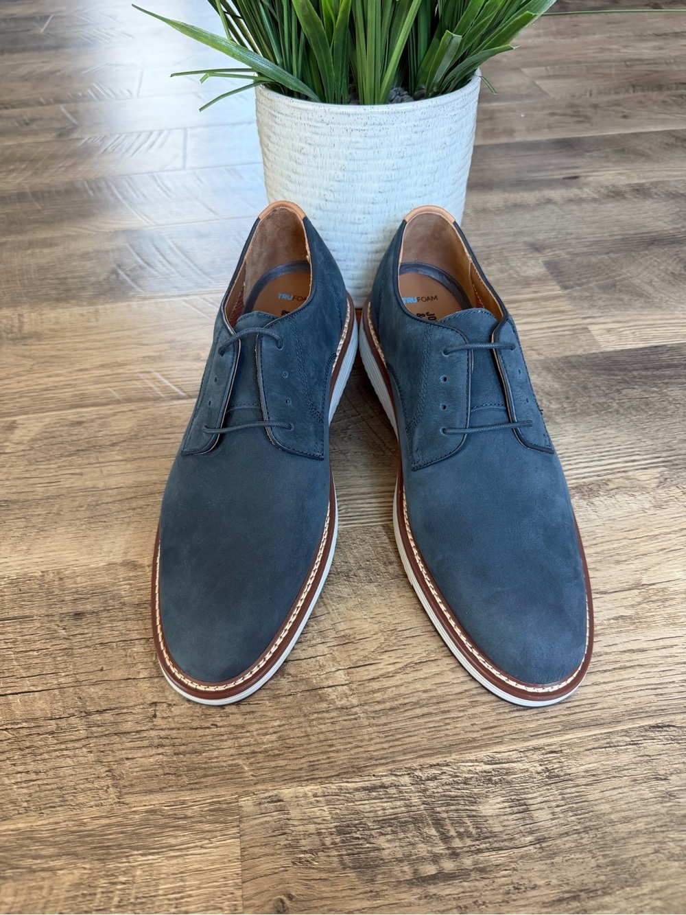 Johnston & Murphy 20-3519 Navy Nubuck TRUFOAM Derby Shoes Men’s 11.5